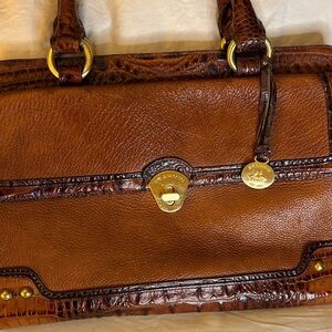 Brahmin Tan and Brown Leather Satchel